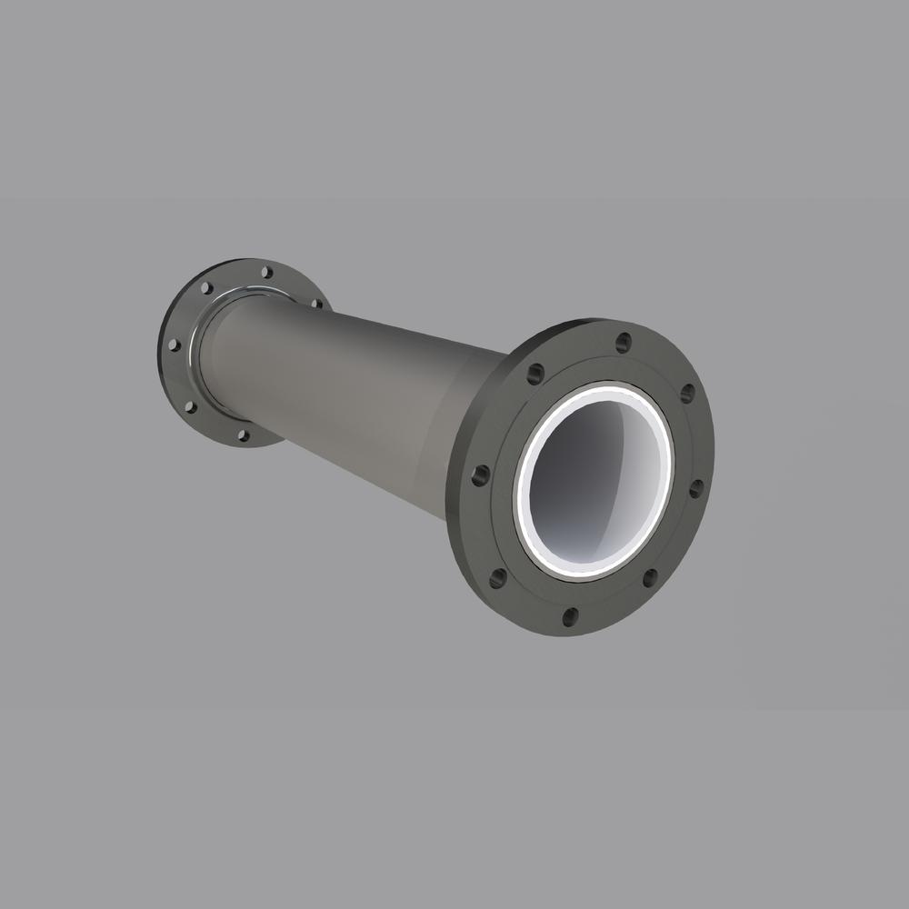 Ceramic Lined Pipe with flanges GRY BKGD  Unicast Wear Parts