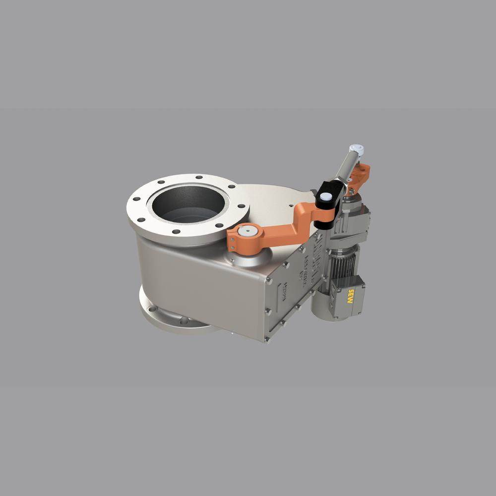 Motorized Shut-Off Valve with electric gear motor actuator.  Unicast Wear Parts