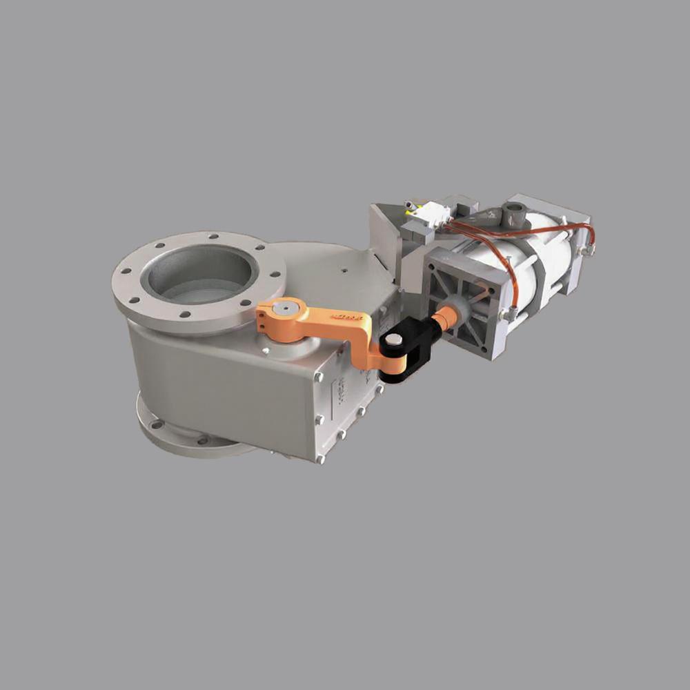 Air-actuated pneumatic shut-off valve.  Unicast Wear Parts