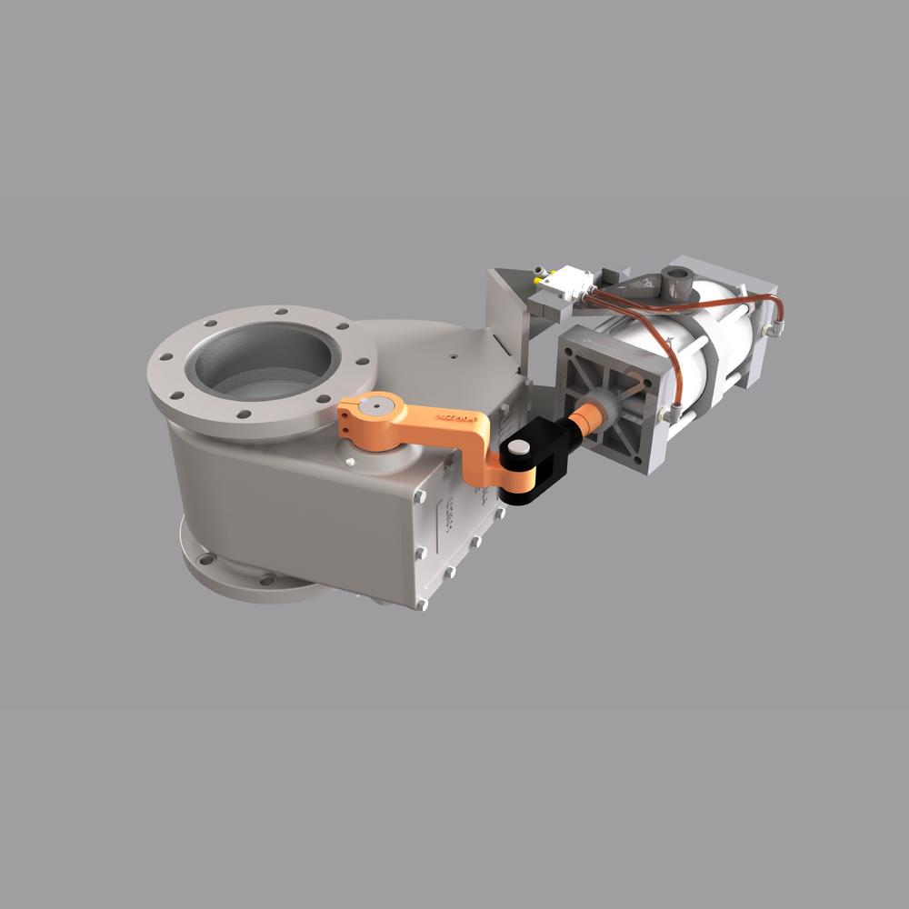 Air-actuated pneumatic shut-off valve.  Unicast Wear Parts